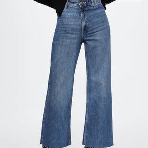 MANGO Cropped Wide Leg Jeans - Size 10